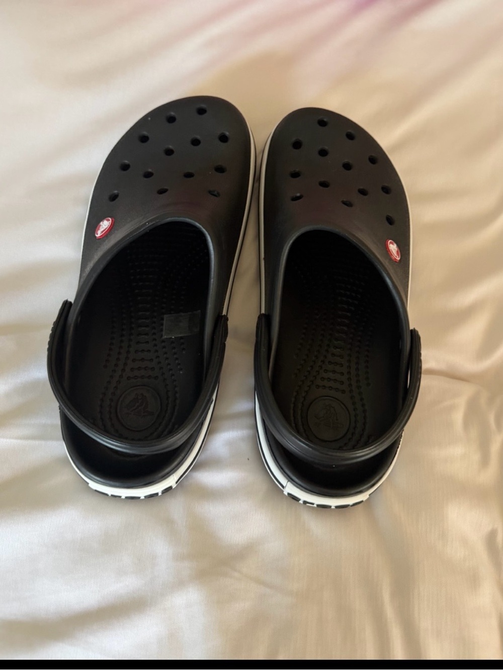 CROCS Black Slip-On Clog with White Trim Woman’s